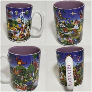 Walt Disney World 14Oz  GrandMom Coffee Mug Purple Mickey Minnie Goofy D…
